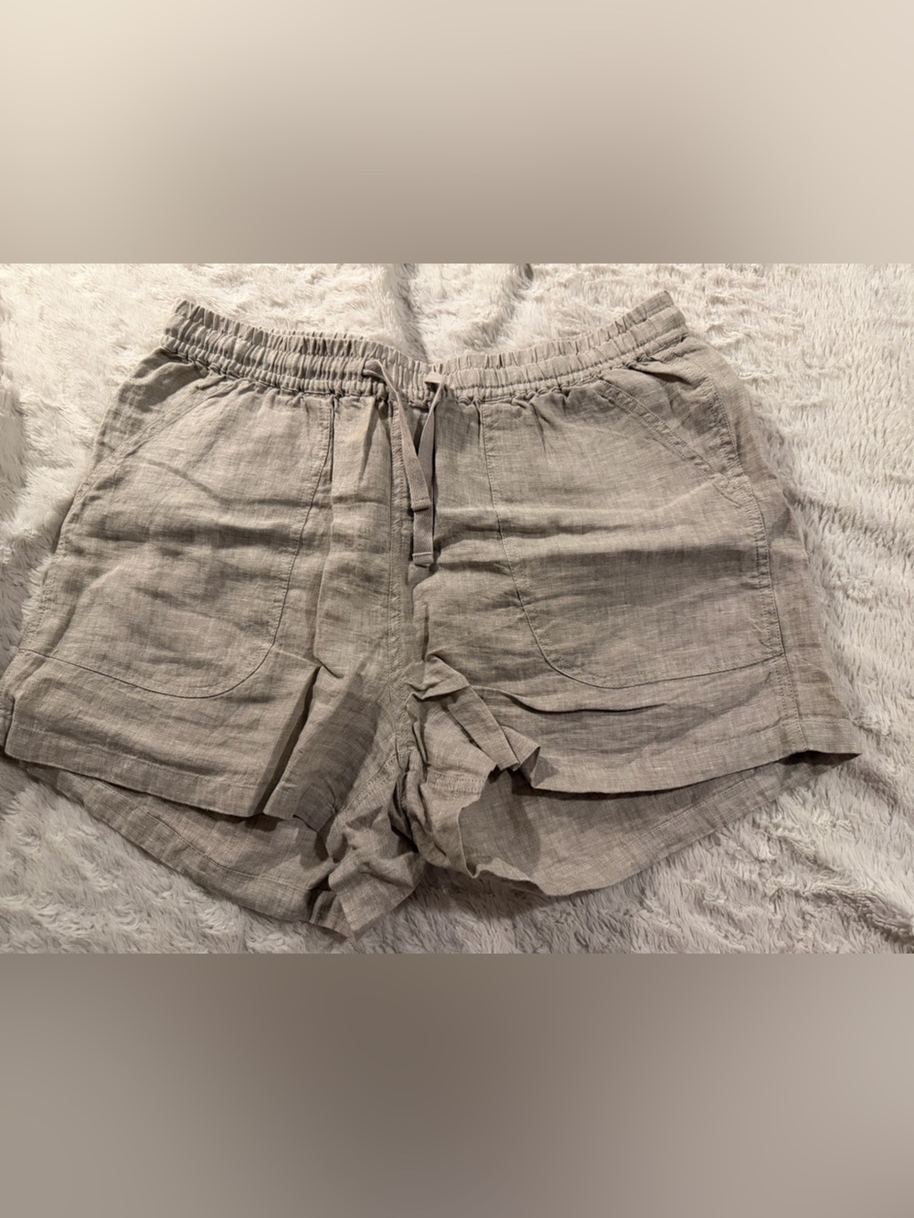 Quince Women’s Linen-Blend Elastic Waist Shorts - Neutral Taupe